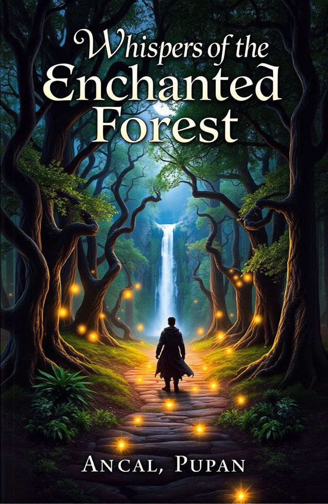 A captivating book cover featuring a mystical forest scene