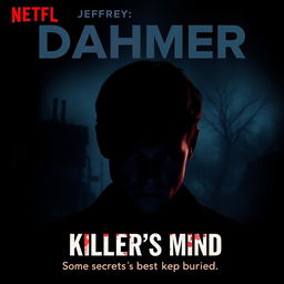 A movie poster featuring Jeffrey Dahmer, styled as a true-crime thriller for Netflix