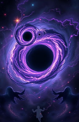 A striking depiction of dynamic black holes in a spooky cosmic setting