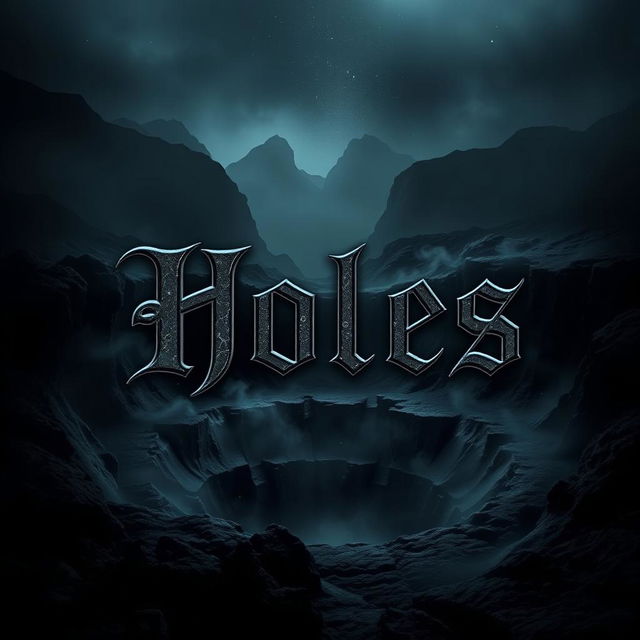 A captivating book cover design that exudes dark vibes, focused on the theme of mysterious holes