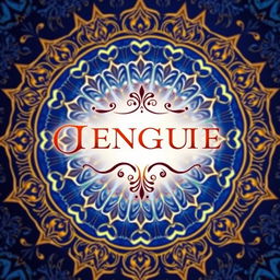 A beautifully designed cover page for a book, featuring an intricate mandala design as the background in vibrant shades of blue and gold