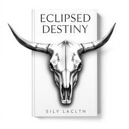 A detailed and artistic representation of a book cover featuring a cow skull centered prominently