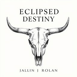 A detailed and artistic representation of a book cover featuring a cow skull centered prominently