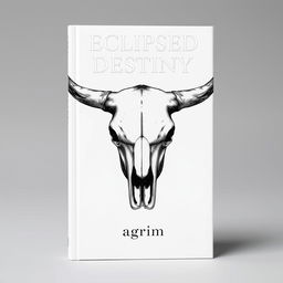 A book cover featuring a detailed illustration of a cow's skull facing straight on, emphasizing its intricate features and textures