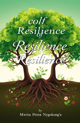 A beautifully designed cover illustration for the book titled 'Roots Of Resilience' by Mwita Peter Nyagokong'a