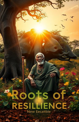 A powerful, inspiring image representing the concept of 'Roots of Resilience' with a strong African influence