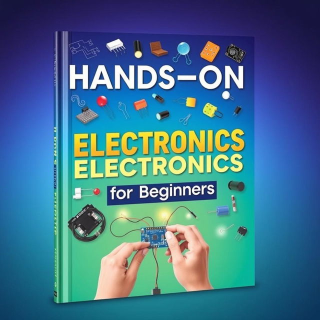 An eye-catching book cover for 'Hands-on Electronics for Beginners'