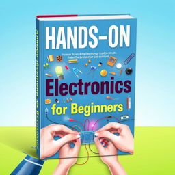 An eye-catching book cover for 'Hands-on Electronics for Beginners'