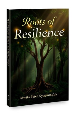 A beautifully designed book cover for 'Roots of Resilience' by Mwita Peter Nyagokong'ga
