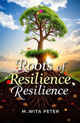 An artistic representation of the book 'Roots Of Resilience' by Mwita Peter
