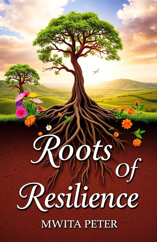 An artistic representation of the book 'Roots Of Resilience' by Mwita Peter