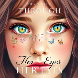 A captivating book cover for a novel titled 'Through Her Eyes'