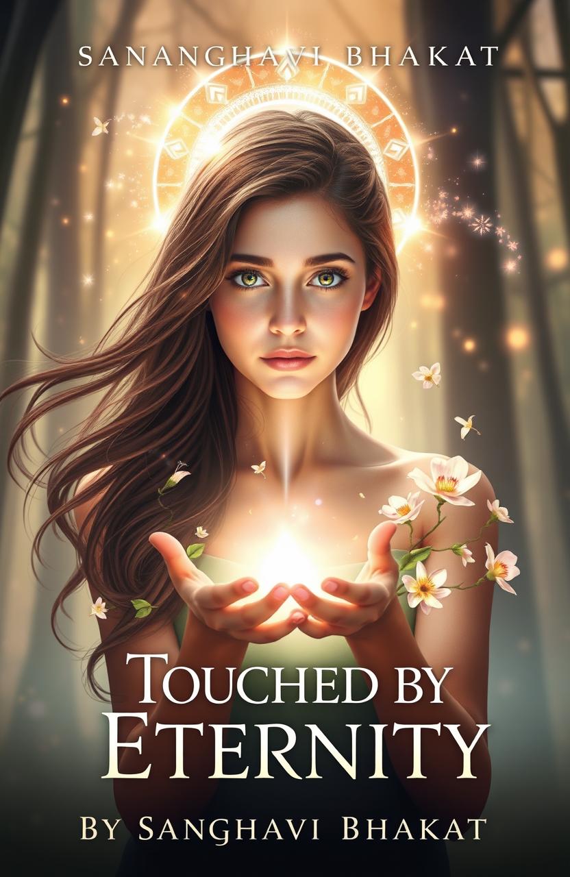 Create a beautiful fantasy book cover for 'Touched By Eternity', by Sanghavi Bhakat