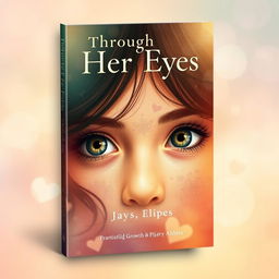 A captivating book cover design for the title "Through Her Eyes"