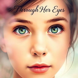 A beautiful book cover design for the title "Through Her Eyes"