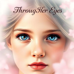 A beautiful book cover design for the title "Through Her Eyes"