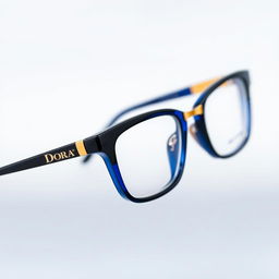 A stylish pair of eyeglasses featuring the brand name 'Dora' elegantly displayed on the temple arm