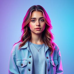 A striking and colorful digital portrait suitable for a profile picture