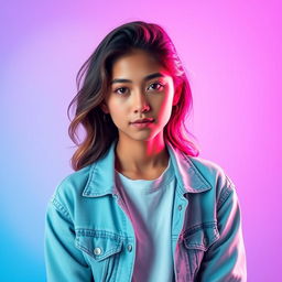 A striking and colorful digital portrait suitable for a profile picture