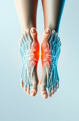 An abstract representation of feet incorporating elements of medical imaging