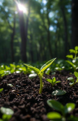 A stunning depiction of rejuvenation represented by a vibrant plant growth
