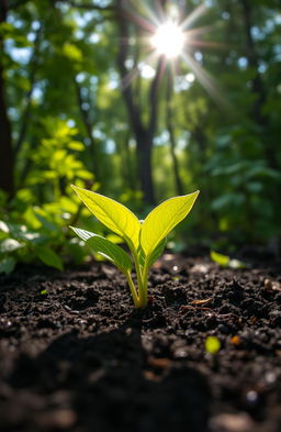 A stunning depiction of rejuvenation represented by a vibrant plant growth