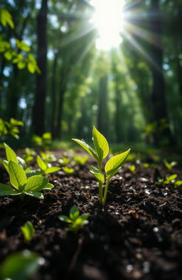 A stunning depiction of rejuvenation represented by a vibrant plant growth