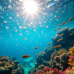 An underwater scene showcasing mesmerizing scales that glitter in the sunlight