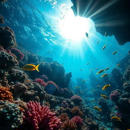 An underwater scene showcasing mesmerizing scales that glitter in the sunlight