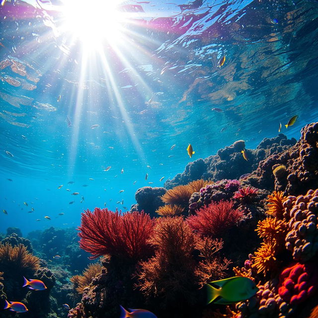 An underwater scene showcasing mesmerizing scales that glitter in the sunlight