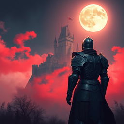 A mesmerizing Procreate 3D style illustration depicting a majestic castle situated on a hill, bathed in the ethereal light of a full moon shining brightly in the nighttime sky