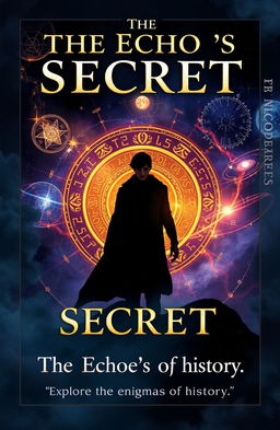A captivating book cover for 'The Echo's Secret' by PencilPioneer, featuring the mysterious Echo artifact at the center, glowing with ancient runes and symbols