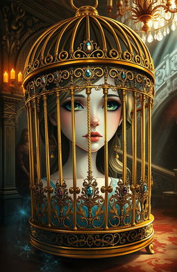 A mesmerizing book cover illustration depicting a beautiful girl with delicate facial features, embodying the essence of innocence and vulnerability, who is blind