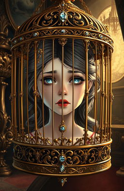 A mesmerizing book cover illustration depicting a beautiful girl with delicate facial features, embodying the essence of innocence and vulnerability, who is blind