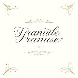 A simple yet elegant French front cover design featuring a beautiful cursive font