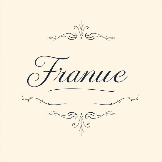 A simple yet elegant French front cover design featuring a beautiful cursive font