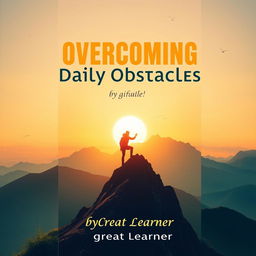 A captivating book cover for 'Overcoming Daily Obstacles by Great Learner'