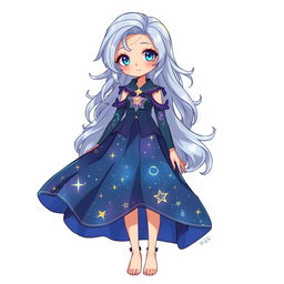 A character inspired by stars and constellations, embodying a youthful and vibrant appearance