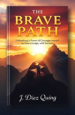 A compelling book cover design for 'The Brave Path: Unleashing the Power of Courage to Conquer' by J