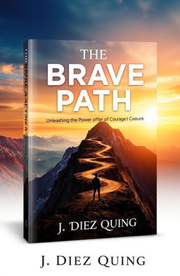 A compelling book cover design for 'The Brave Path: Unleashing the Power of Courage to Conquer' by J