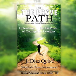 A compelling book cover design for 'The Brave Path: Unleashing the Power of Courage to Conquer' by J