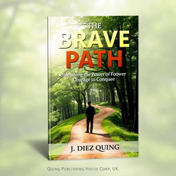 A compelling book cover design for 'The Brave Path: Unleashing the Power of Courage to Conquer' by J