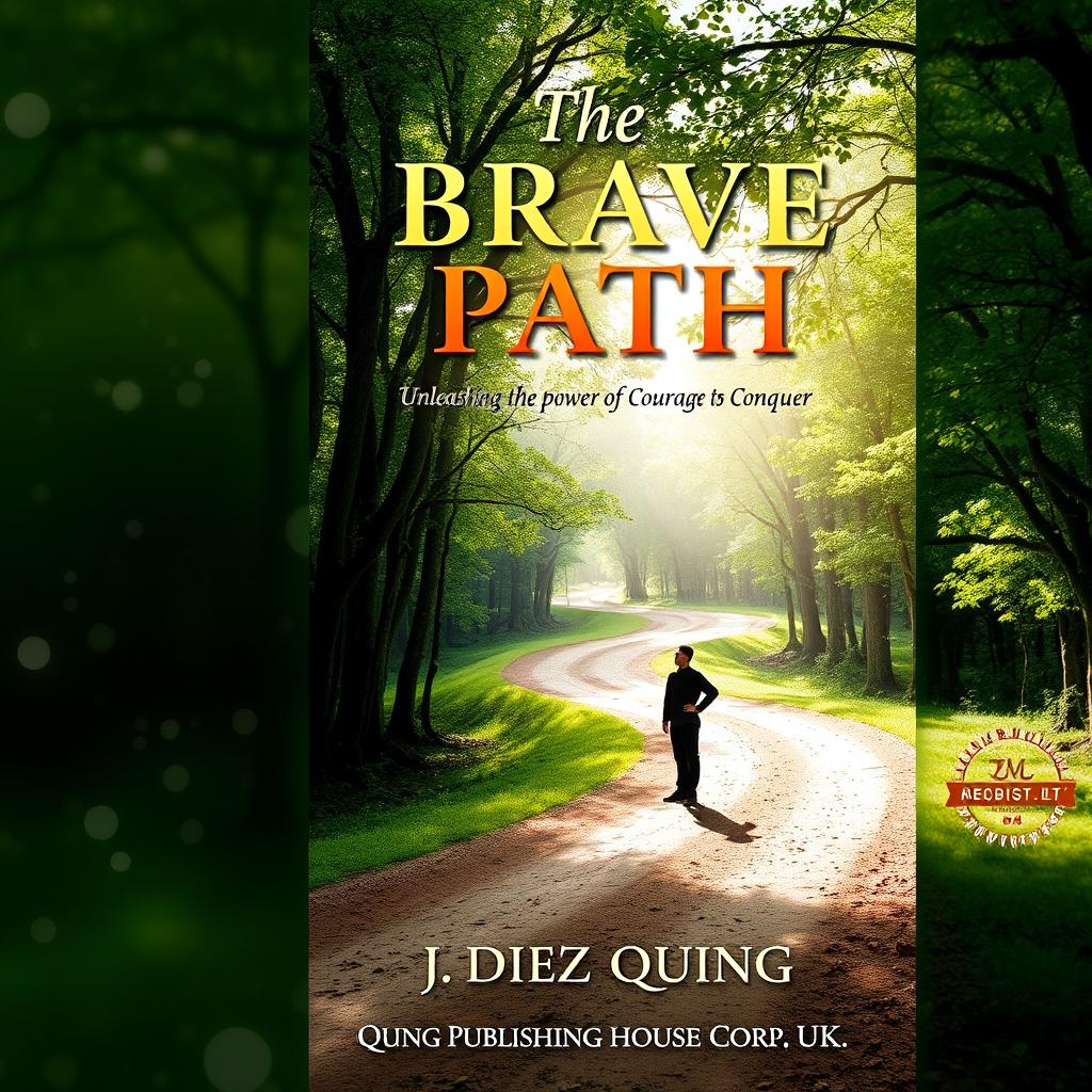 A compelling book cover design for 'The Brave Path: Unleashing the Power of Courage to Conquer' by J