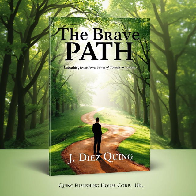 A compelling book cover design for 'The Brave Path: Unleashing the Power of Courage to Conquer' by J