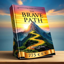 A visually striking book cover design for 'The Brave Path: Unleashing the Power of Courage to Conquer' by J