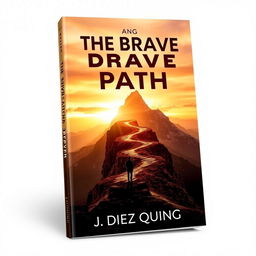 A striking book cover design for 'The Brave Path: Unleashing the Power of Courage to Conquer' by J
