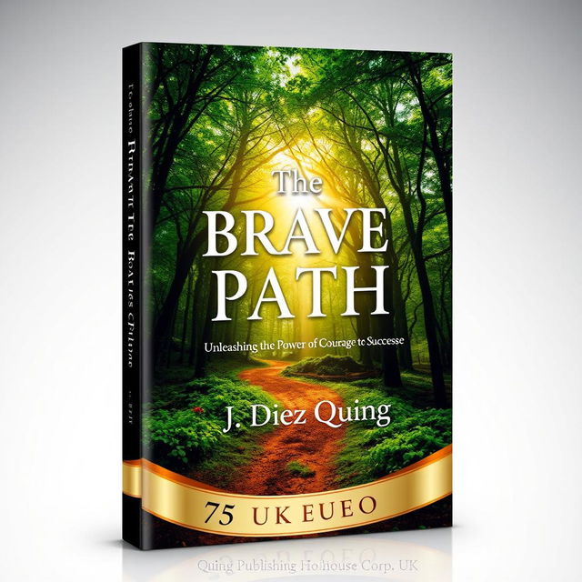 An eye-catching book cover design for 'The Brave Path: Unleashing the Power of Courage to Conquer' by J