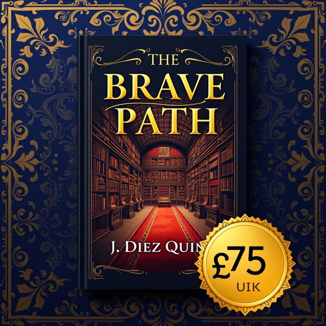 An opulent and formal book cover design for 'The Brave Path: Unleashing the Power of Courage to Conquer' by J