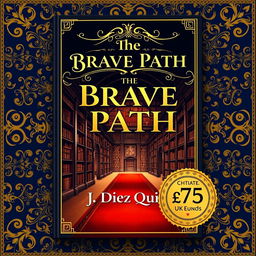An opulent and formal book cover design for 'The Brave Path: Unleashing the Power of Courage to Conquer' by J