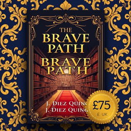 An opulent and formal book cover design for 'The Brave Path: Unleashing the Power of Courage to Conquer' by J